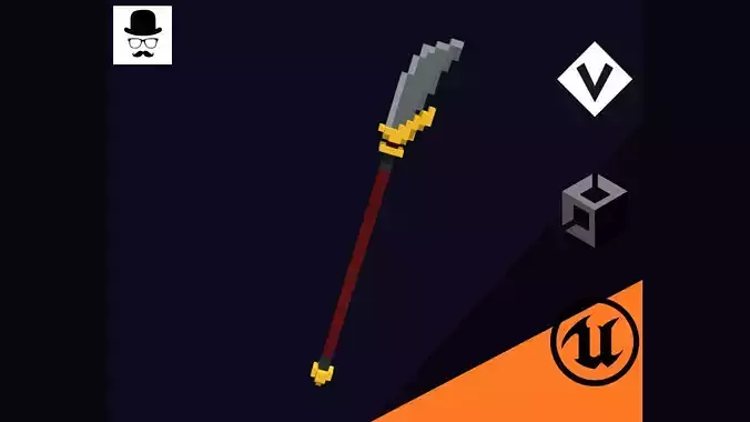 Voxel Polearm 5 - 3D Lowpoly Weapons