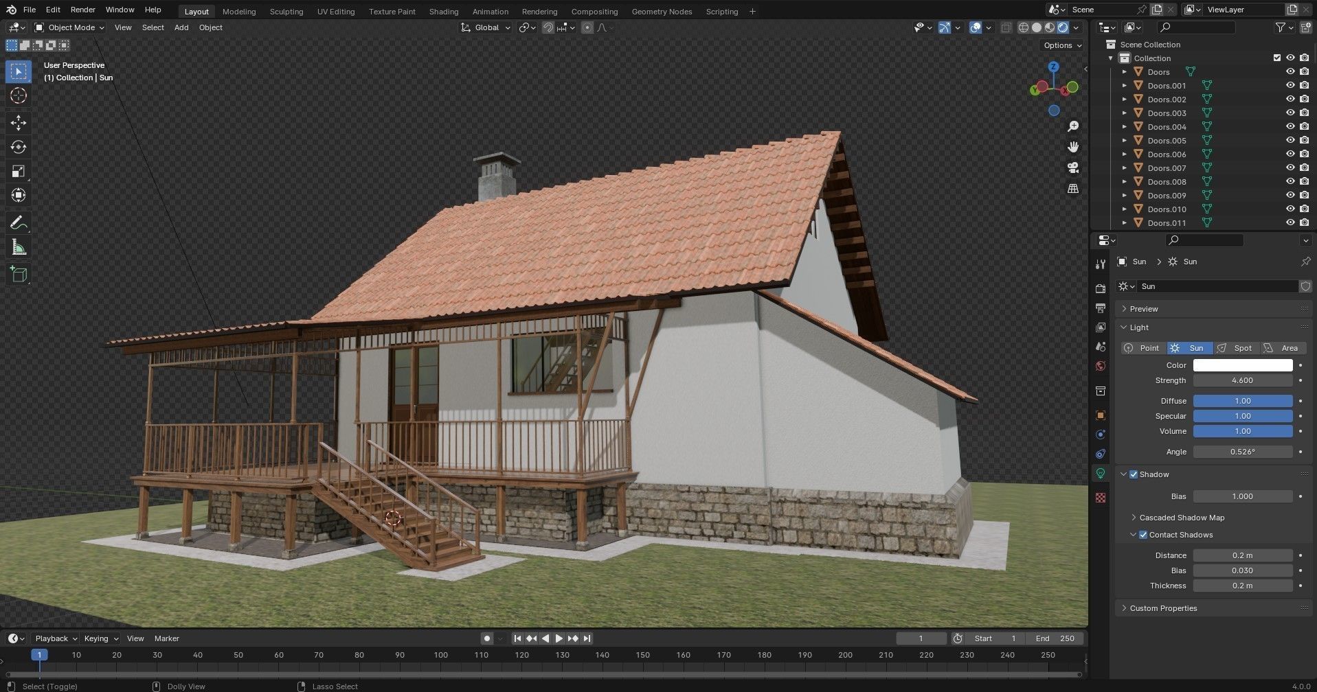 Village House 3D model_7