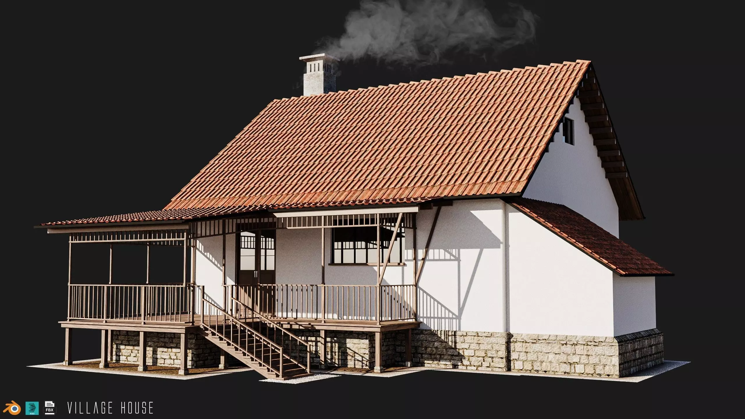 Village House 3D model_0