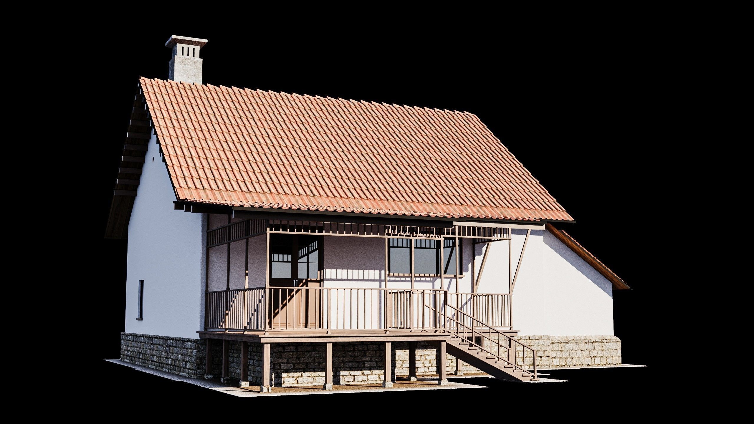 Village House 3D model_2