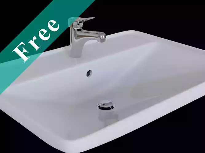 Drop-in washbasin white with Mixer