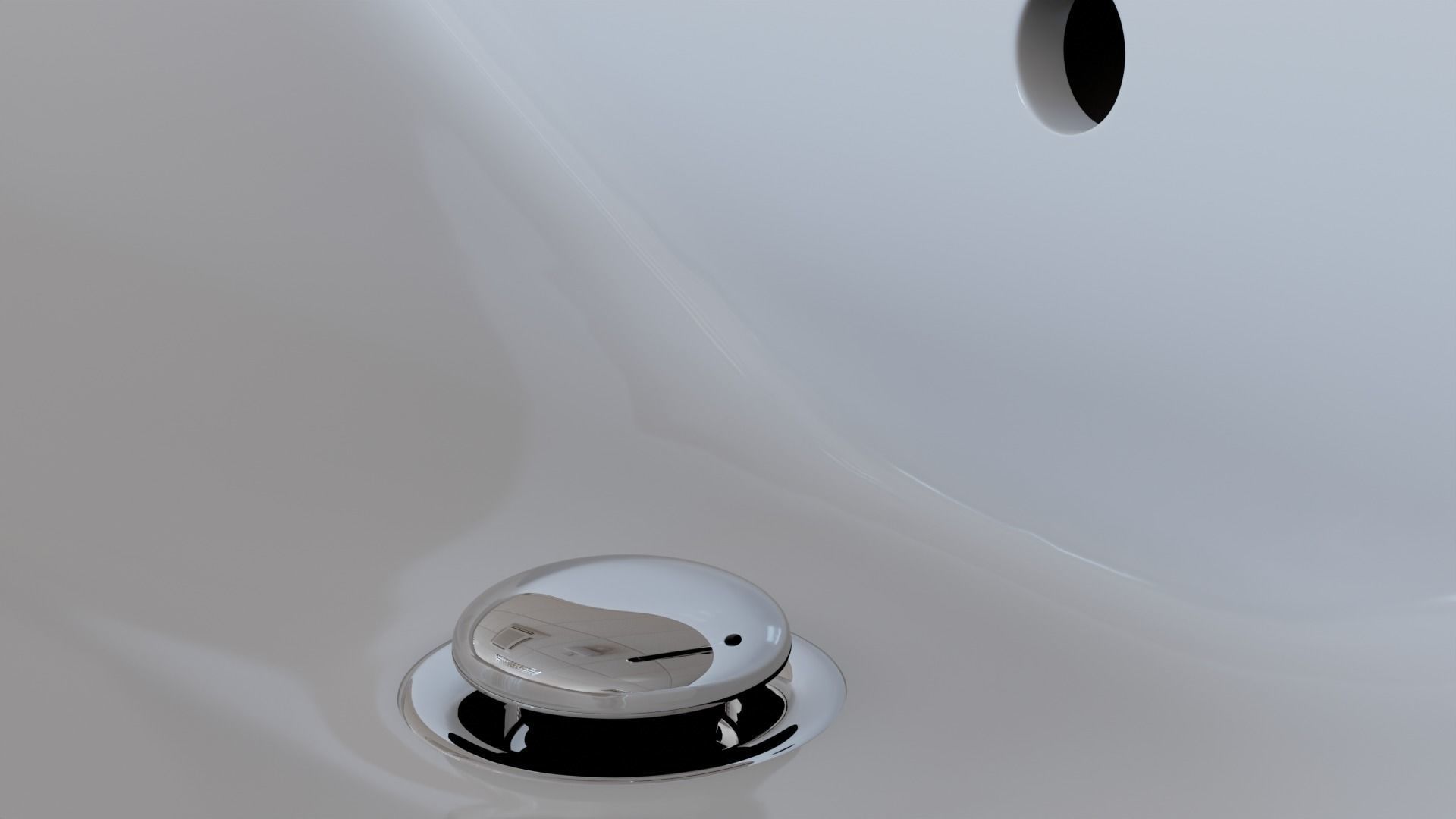 Drop-in washbasin white with Mixer Free 3D model_7