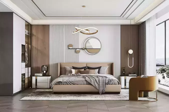 Modern villa decoration bedroom Home