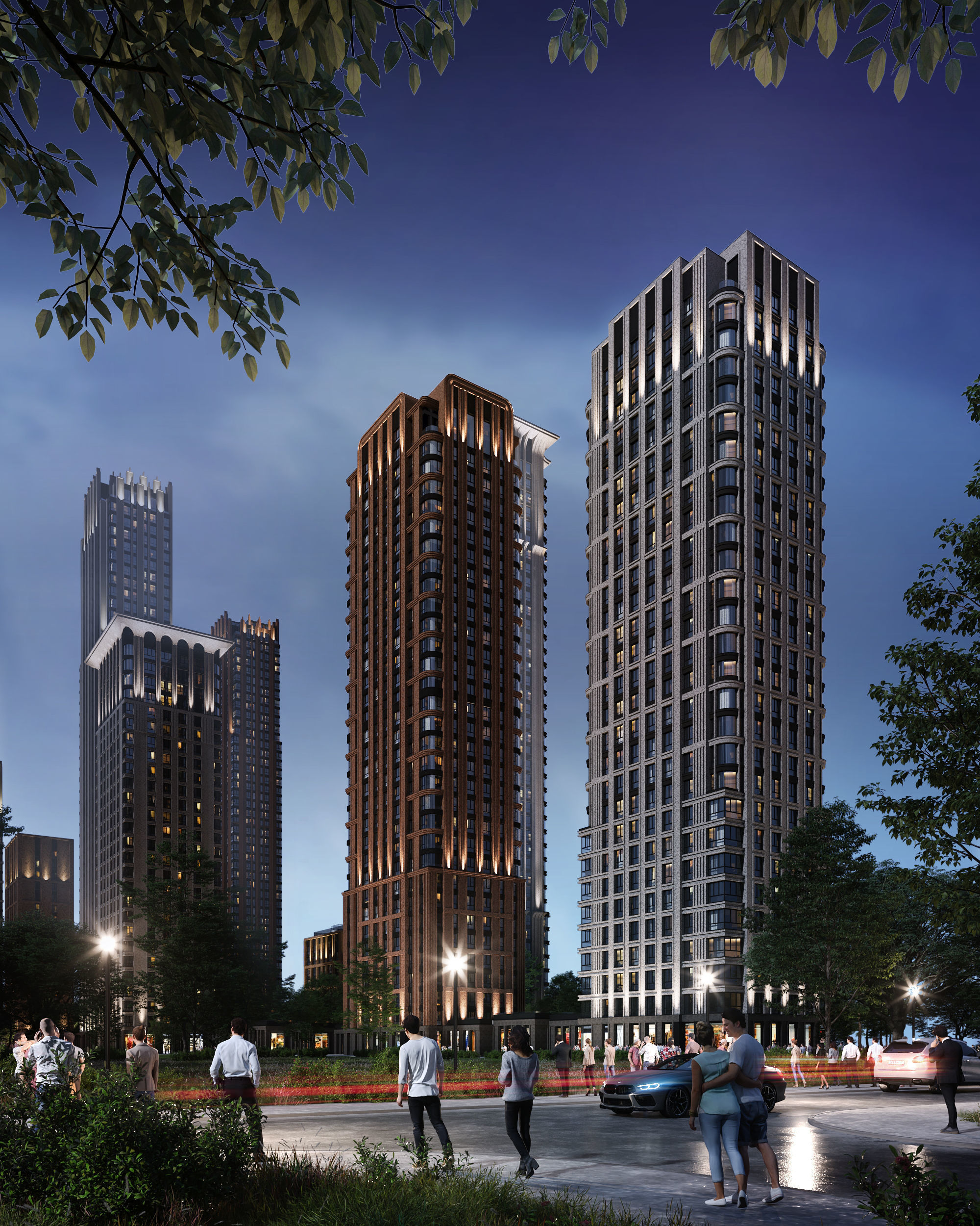 Modern apartment building concept 3D model 3D model_4