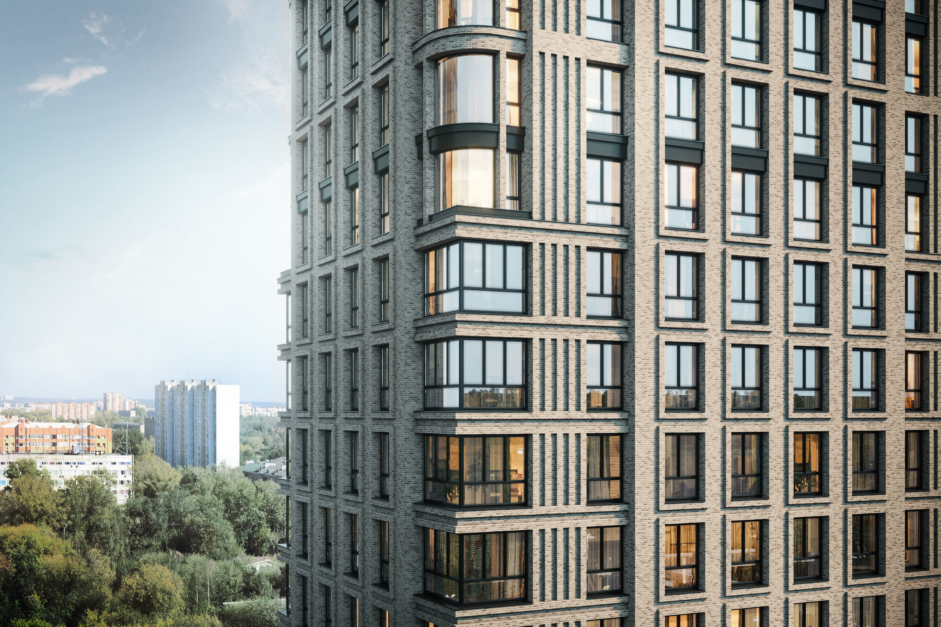 Modern apartment building concept 3D model 3D model_8