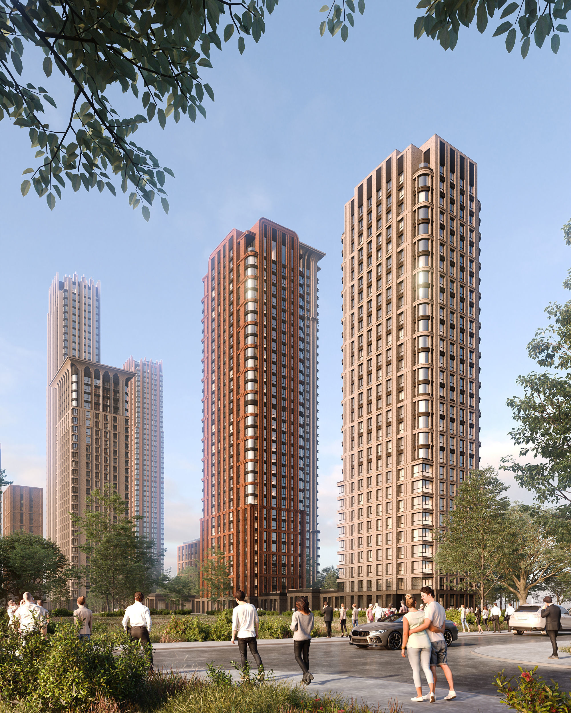 Modern apartment building concept 3D model 3D model_3