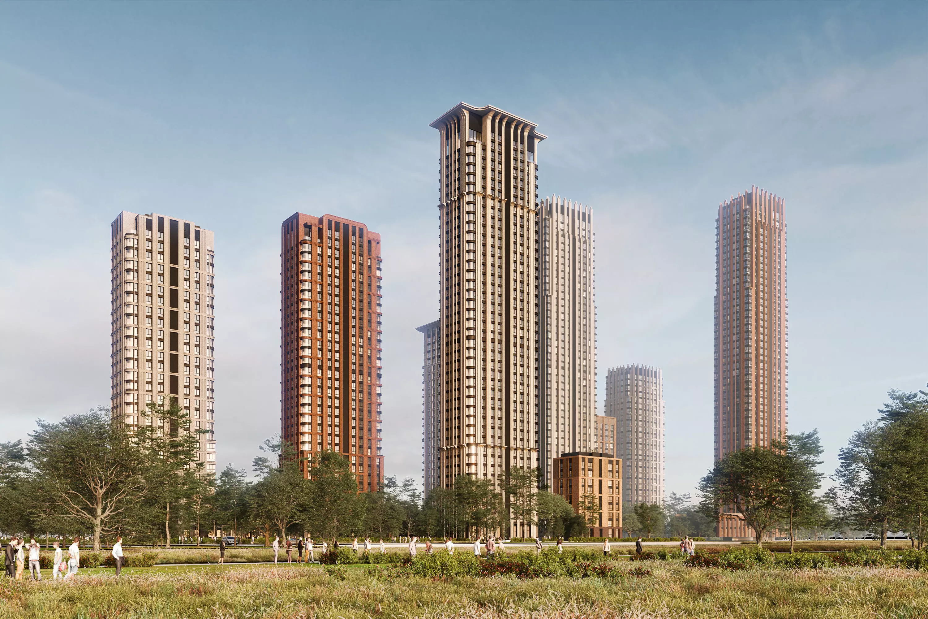 Modern apartment building concept 3D model 3D model_0