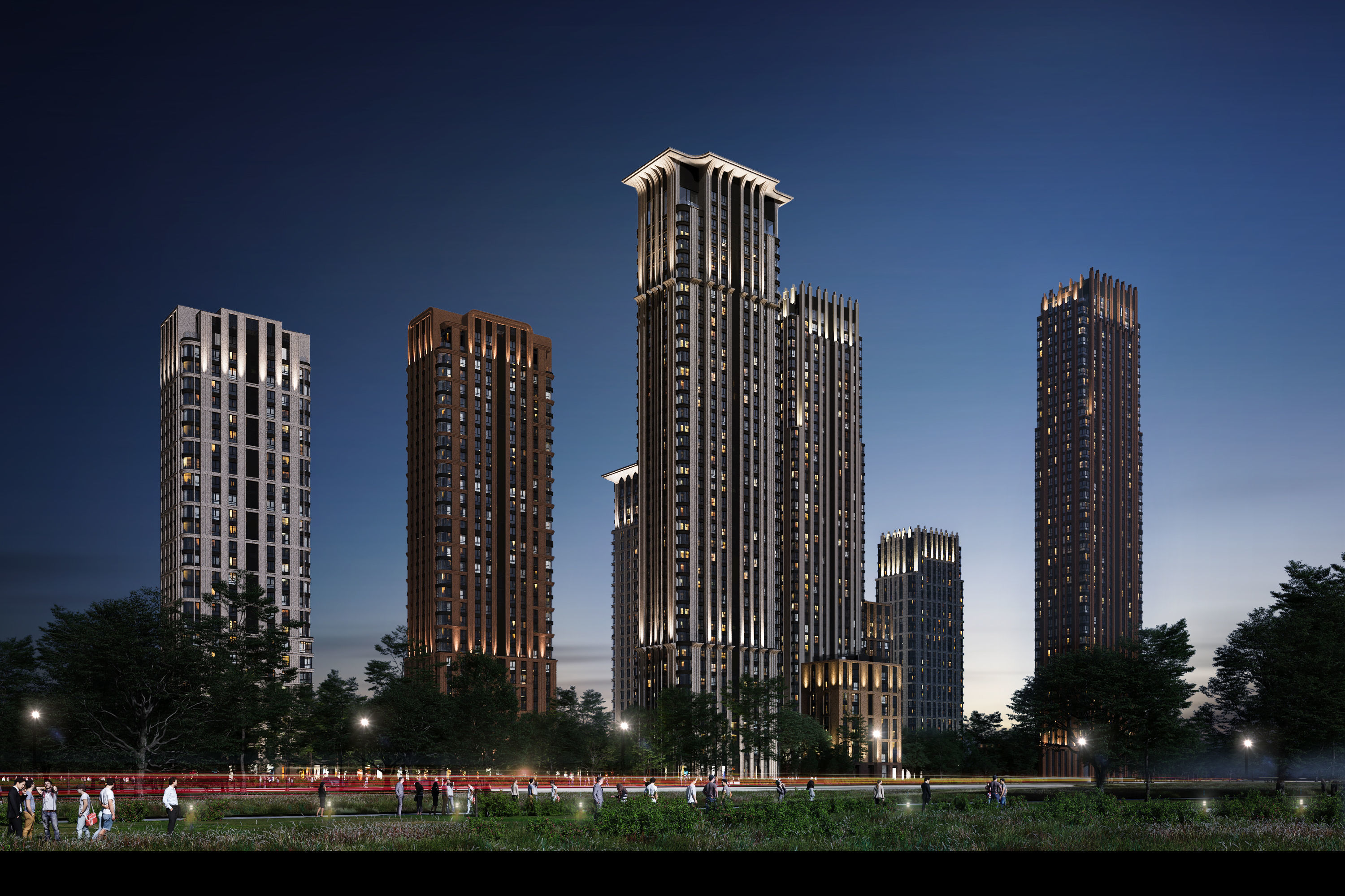 Modern apartment building concept 3D model 3D model_2