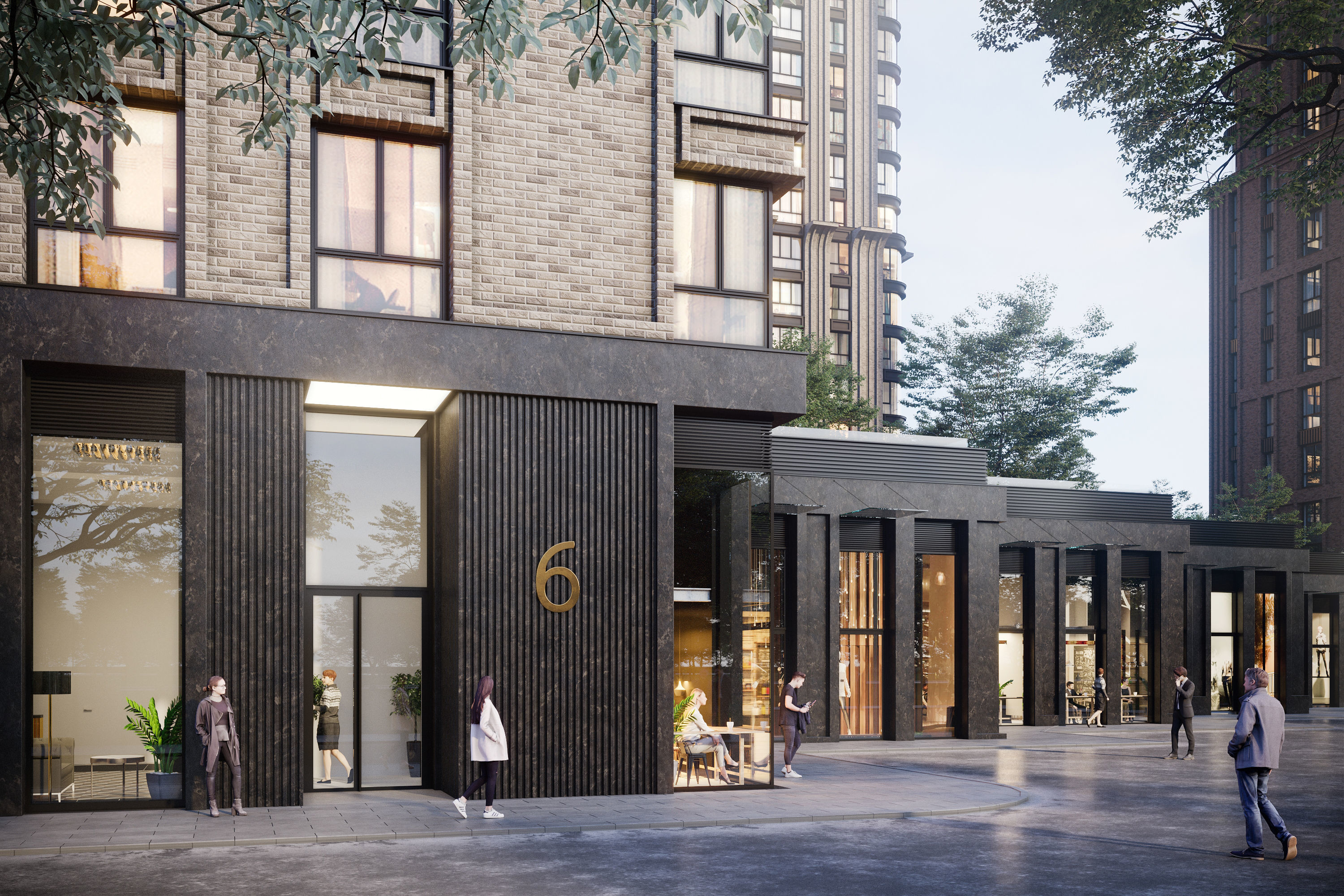 Modern apartment building concept 3D model 3D model_12