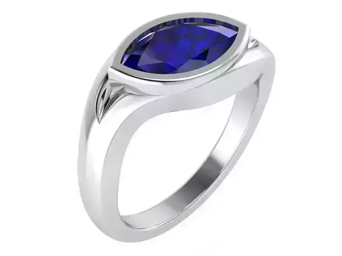 Marquise Sapphire Solitaire Ring 0155 Free 3D print model