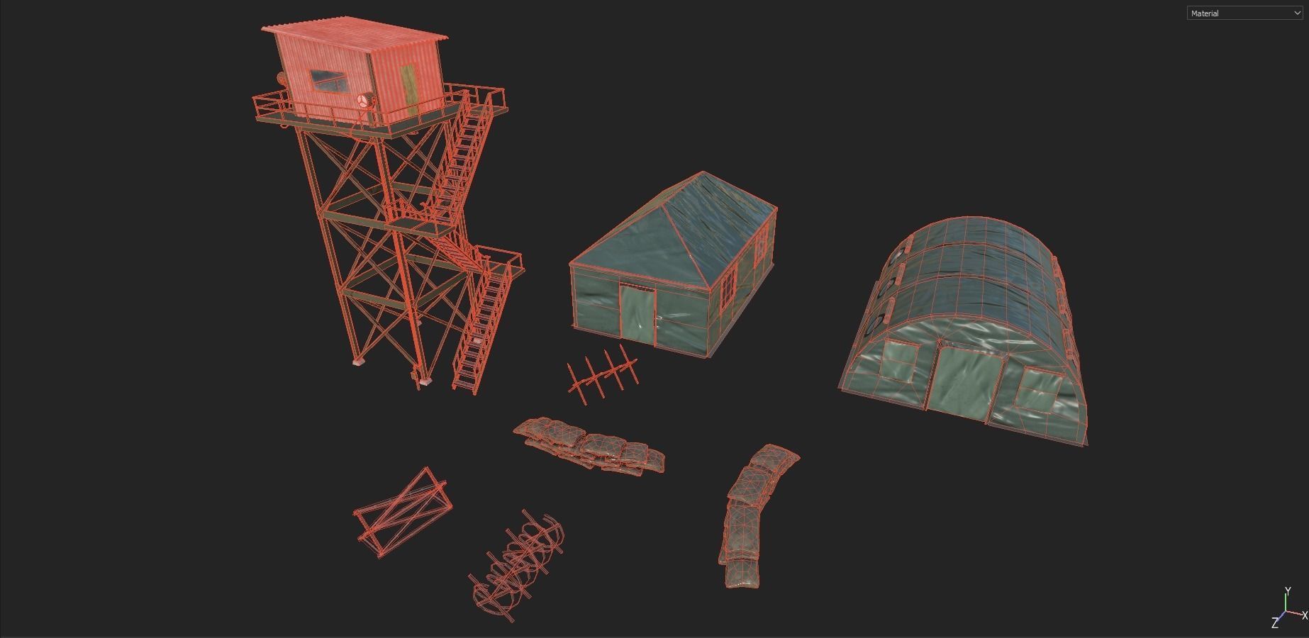 Military Outpost Pack  Low-poly 3D model_15