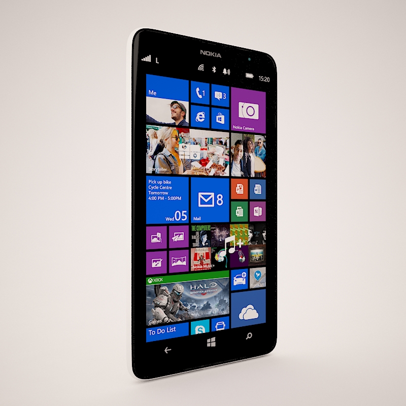 Nokia Lumia 1320 White 3D model_12