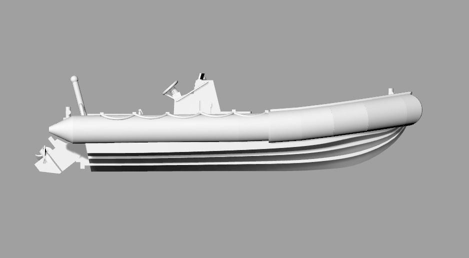 RHIB - Rigid Hull Inflatable Boat- 23 foot - Standard Navy 3D print model_3