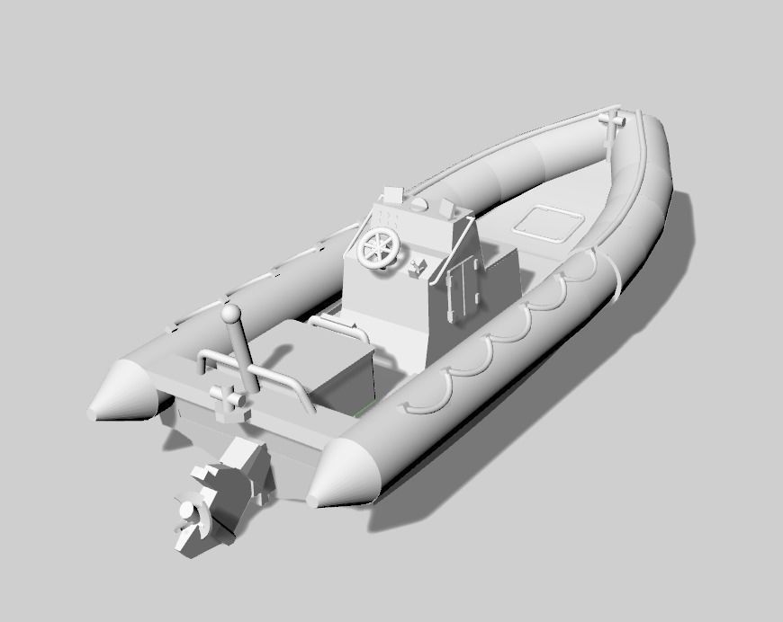 RHIB - Rigid Hull Inflatable Boat- 23 foot - Standard Navy 3D print model_1