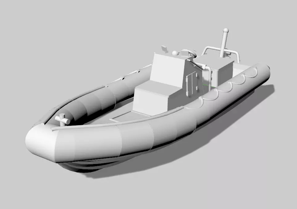 RHIB - Rigid Hull Inflatable Boat- 23 foot - Standard Navy 3D print model_0