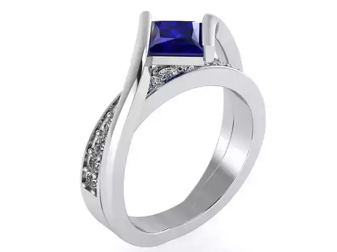Princess Sapphire Tension Ring 0164