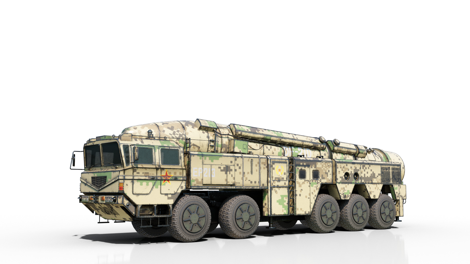 4 coatings of DF-21D CSS5D DF21D ballistic missile launcher Low-poly 3D model_6