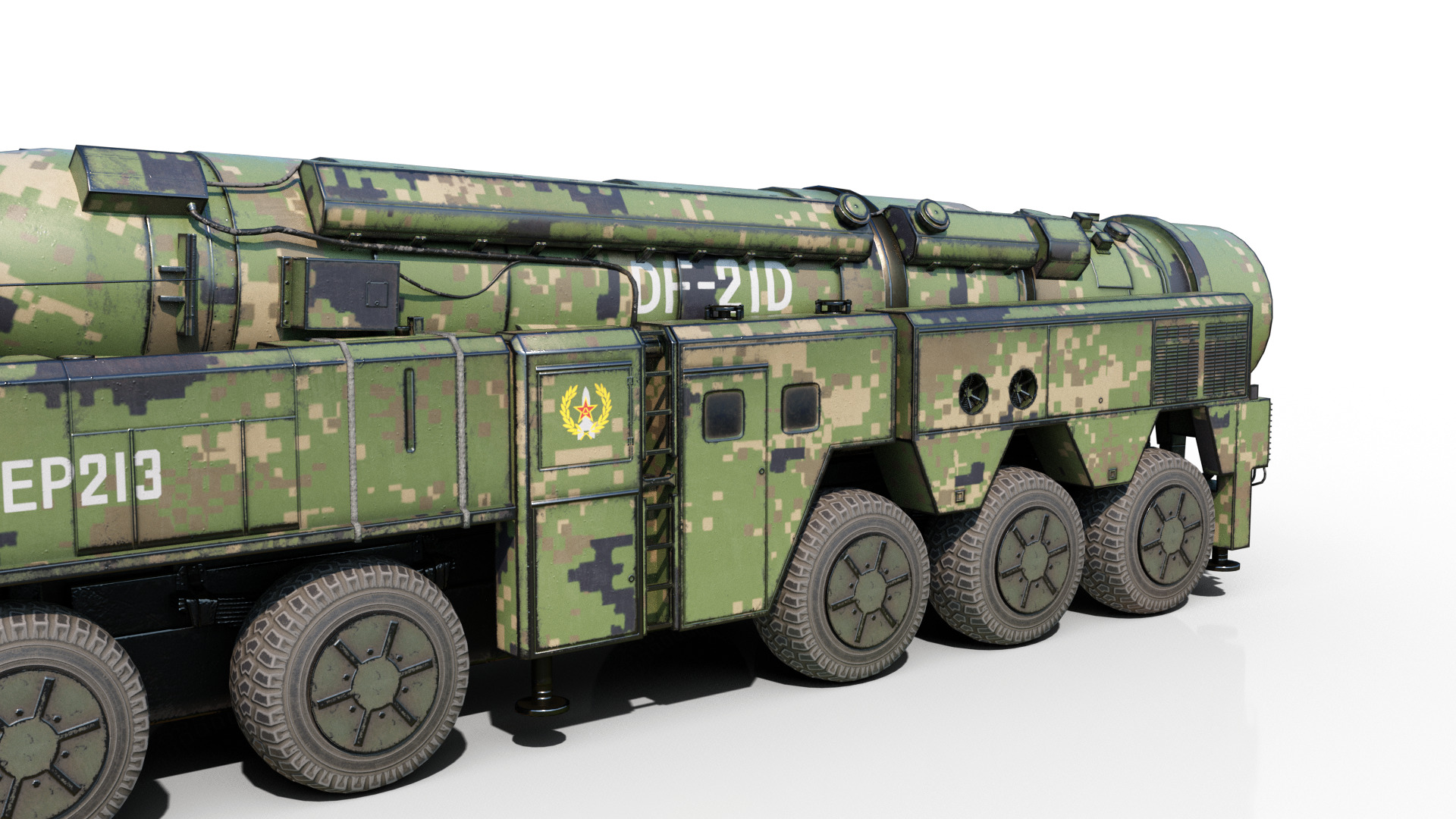 4 coatings of DF-21D CSS5D DF21D ballistic missile launcher Low-poly 3D model_15