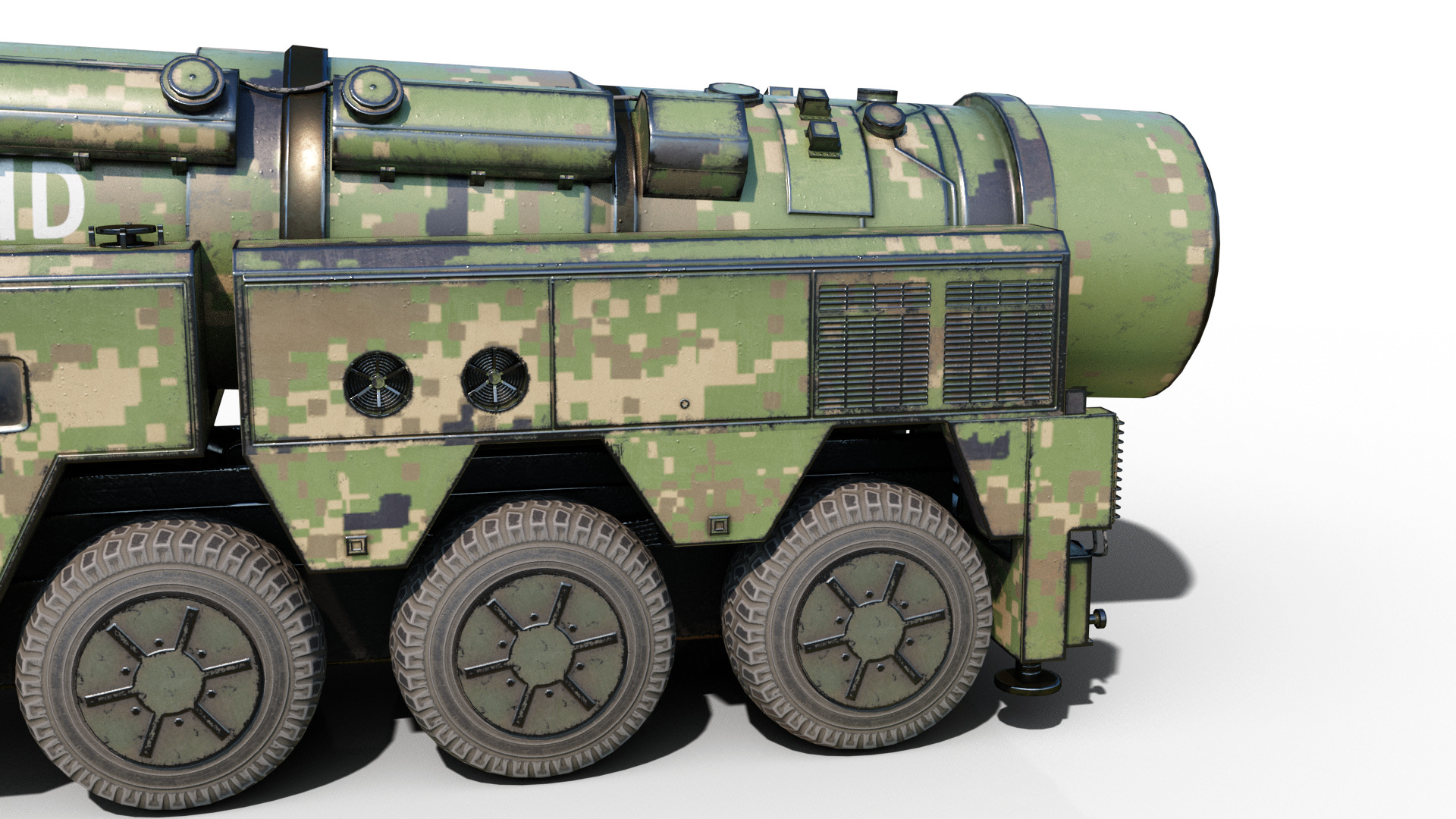 4 coatings of DF-21D CSS5D DF21D ballistic missile launcher Low-poly 3D model_11