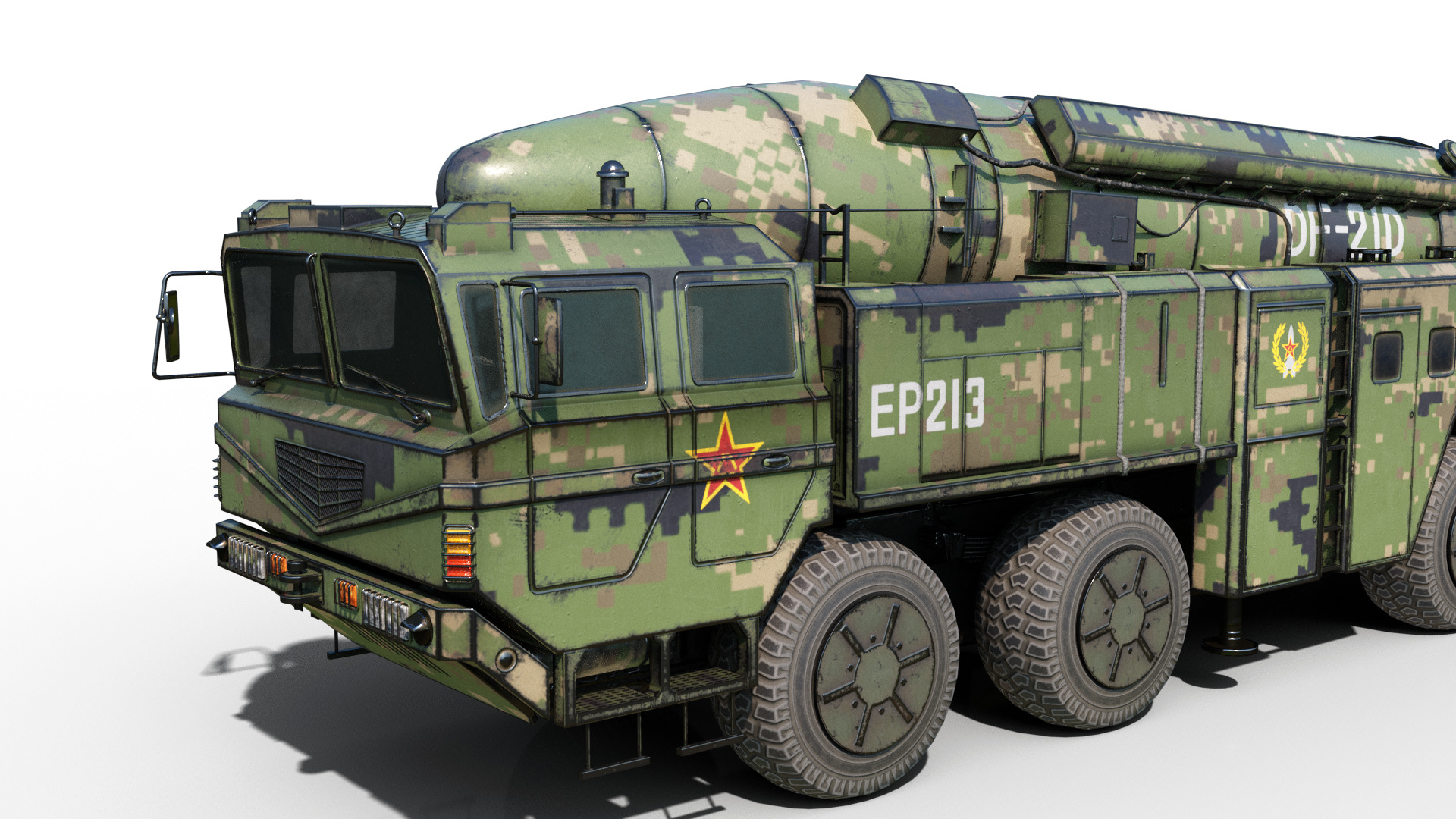 4 coatings of DF-21D CSS5D DF21D ballistic missile launcher Low-poly 3D model_2