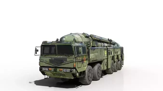 4 coatings of DF-21D CSS5D DF21D ballistic missile launcher Low-poly 3D model