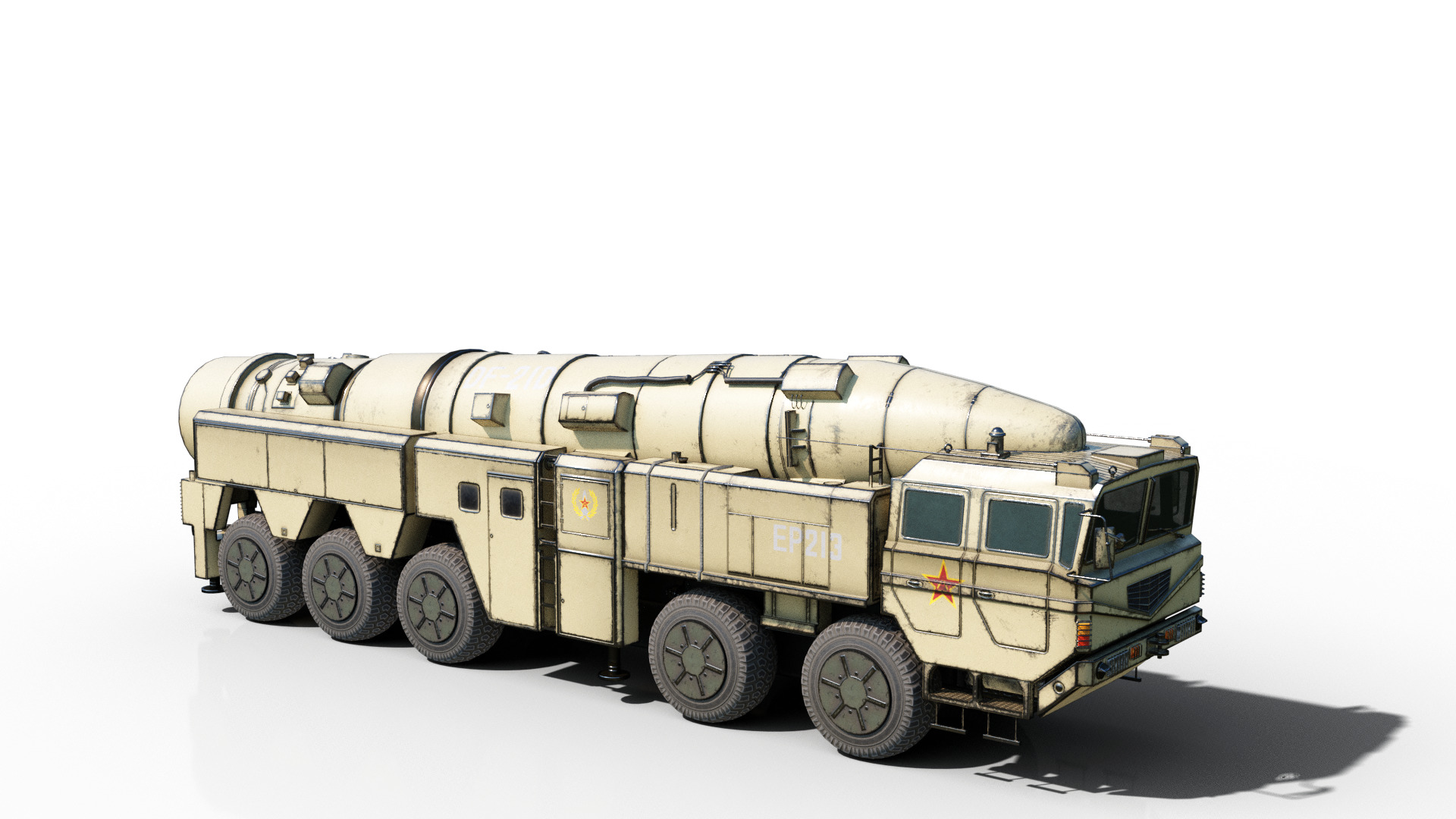 4 coatings of DF-21D CSS5D DF21D ballistic missile launcher Low-poly 3D model_12