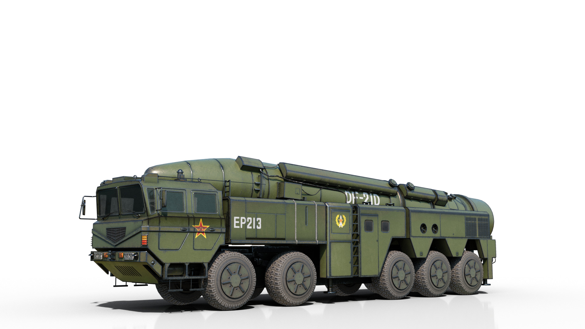 4 coatings of DF-21D CSS5D DF21D ballistic missile launcher Low-poly 3D model_8
