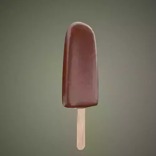 Chocolate Ice cream low-poly 3d model 