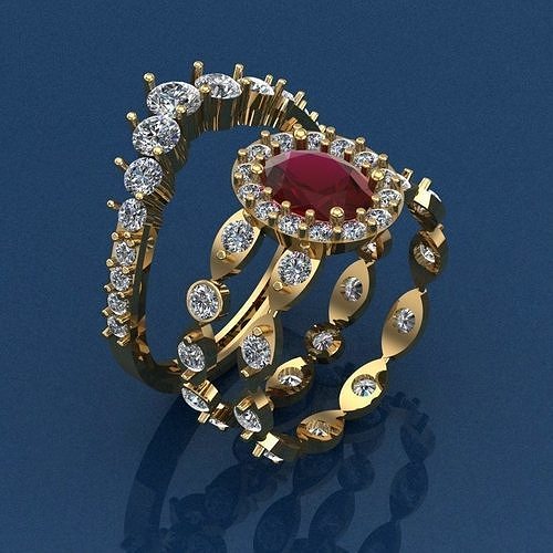 Duo Harmony Ring Set 3D print model