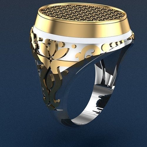 Small Gem Signet Ring 3D print model