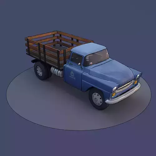 Chevrolet 2-ton Truck Cartoon Style Low-poly 3D model