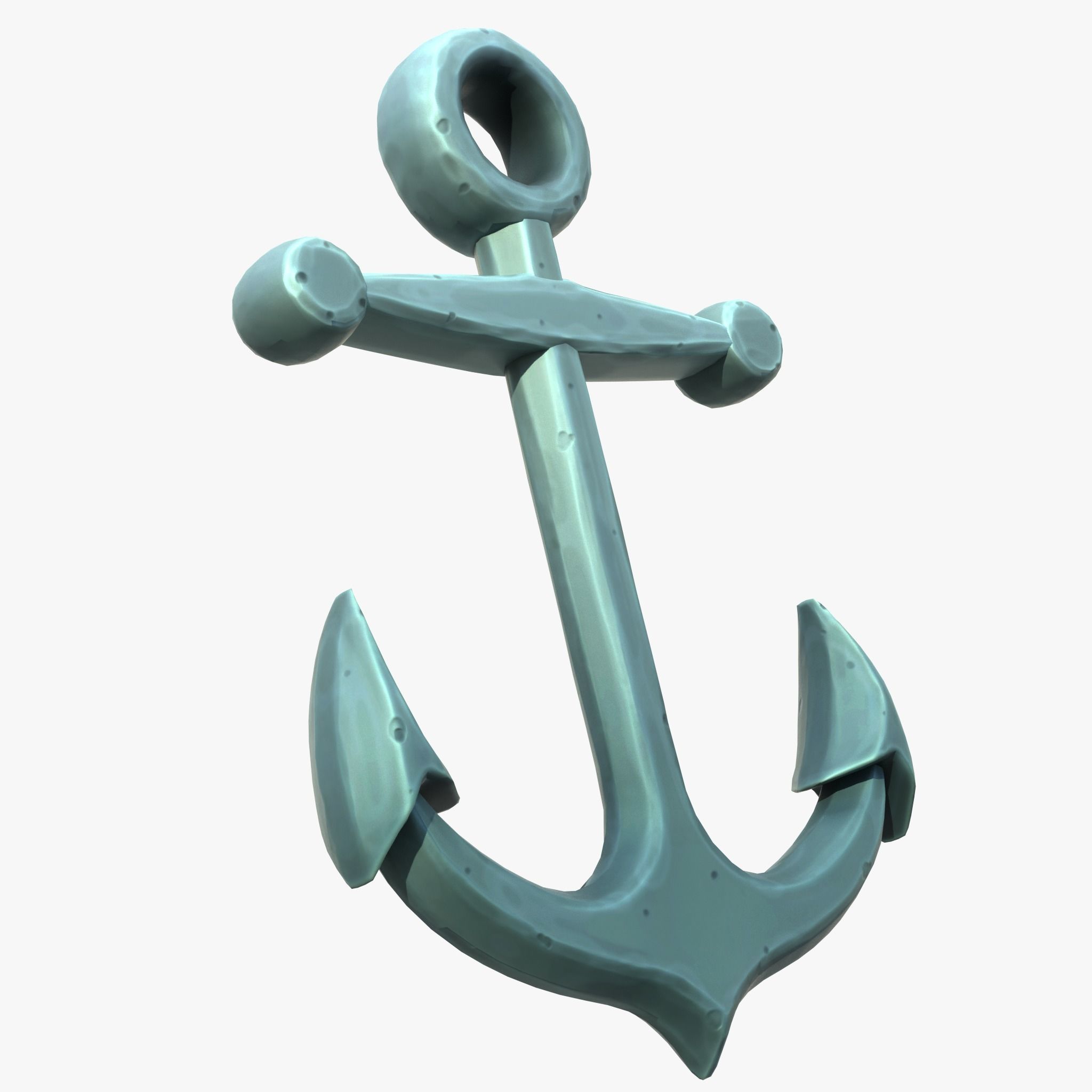 Stylized Cartoon Anchor Low-poly 3D model_2