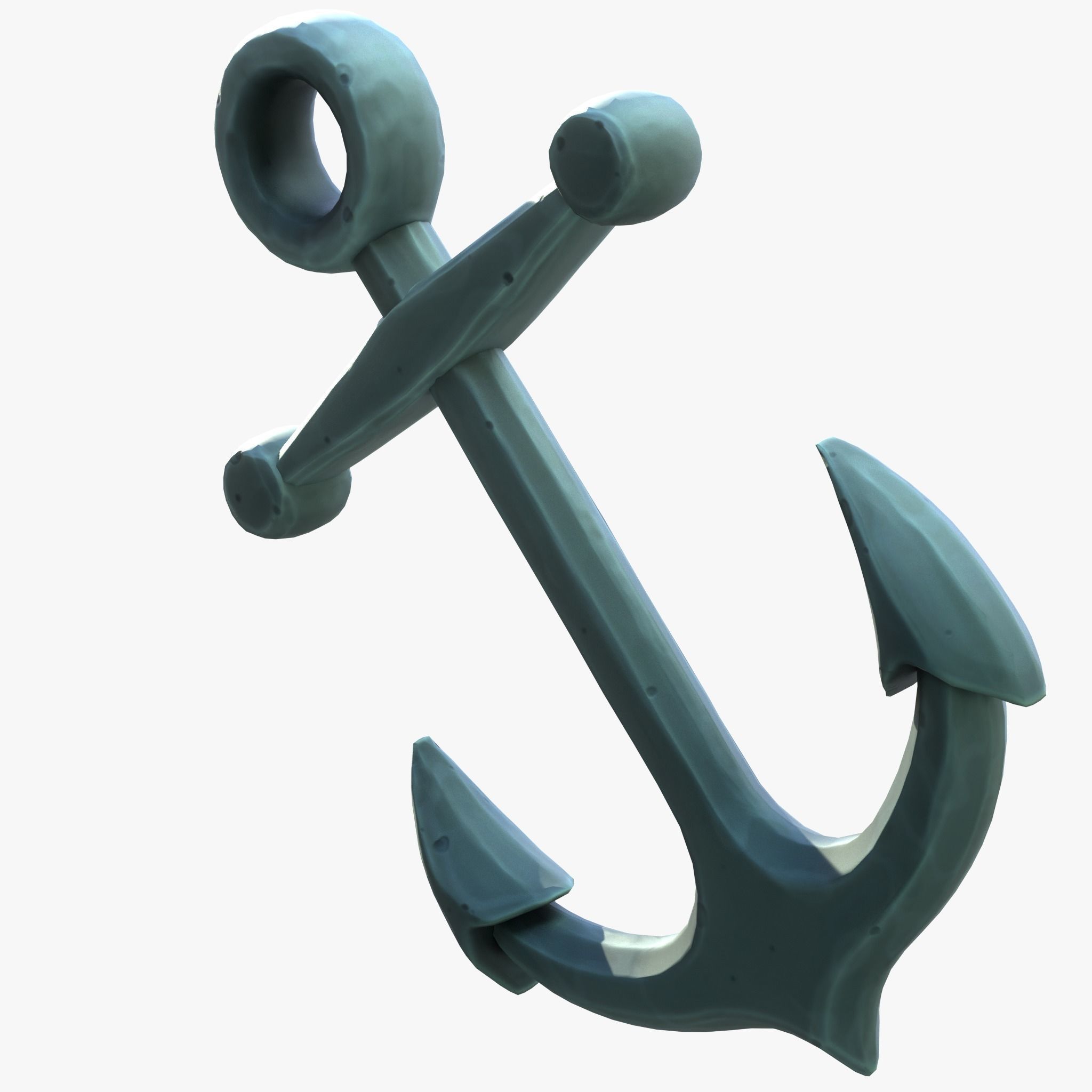 Stylized Cartoon Anchor Low-poly 3D model_4