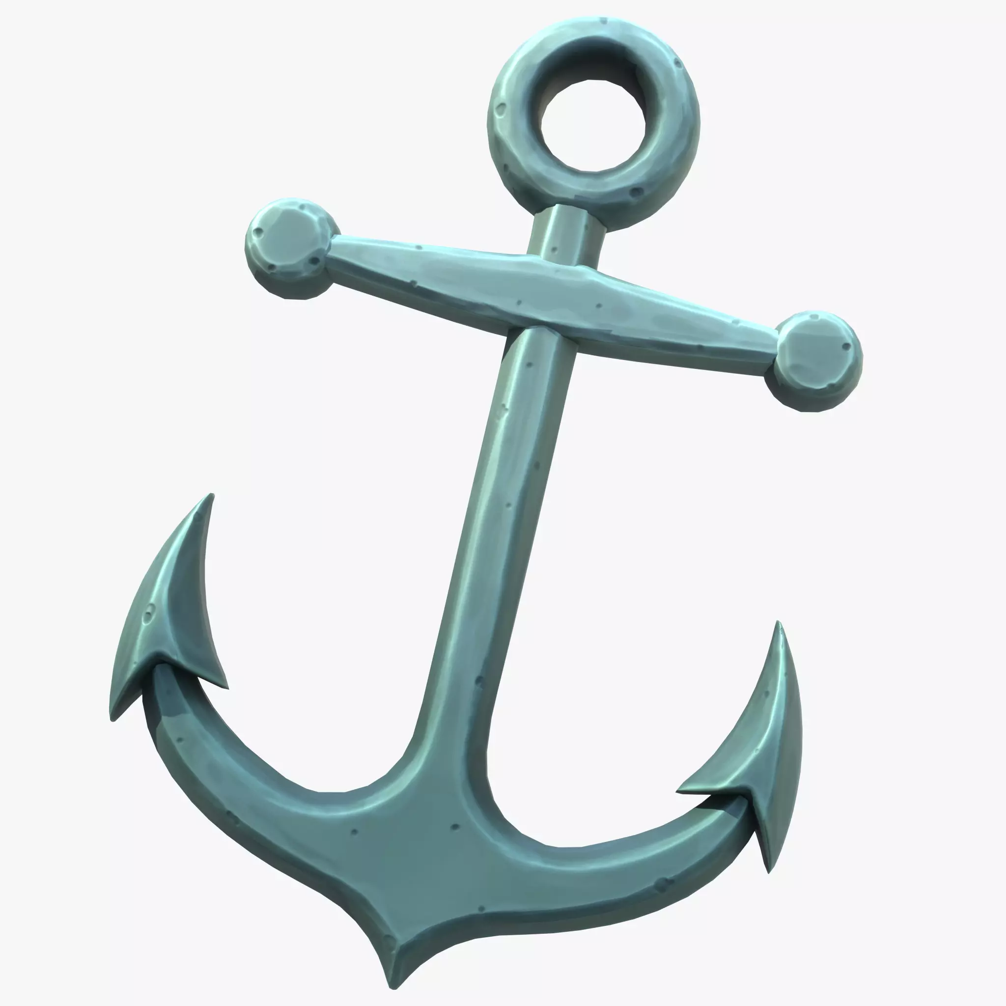 Stylized Cartoon Anchor Low-poly 3D model_0