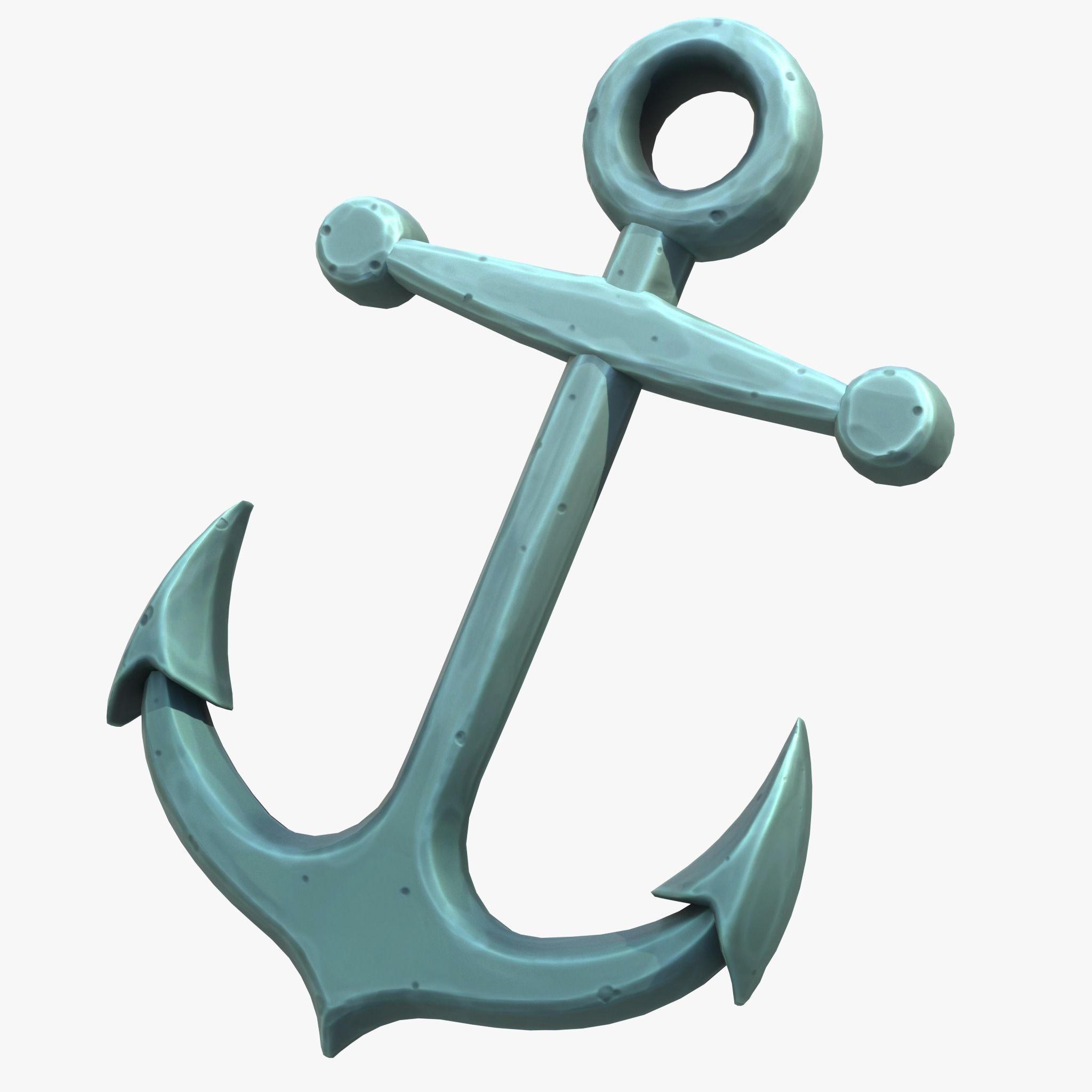 Stylized Cartoon Anchor Low-poly 3D model_1