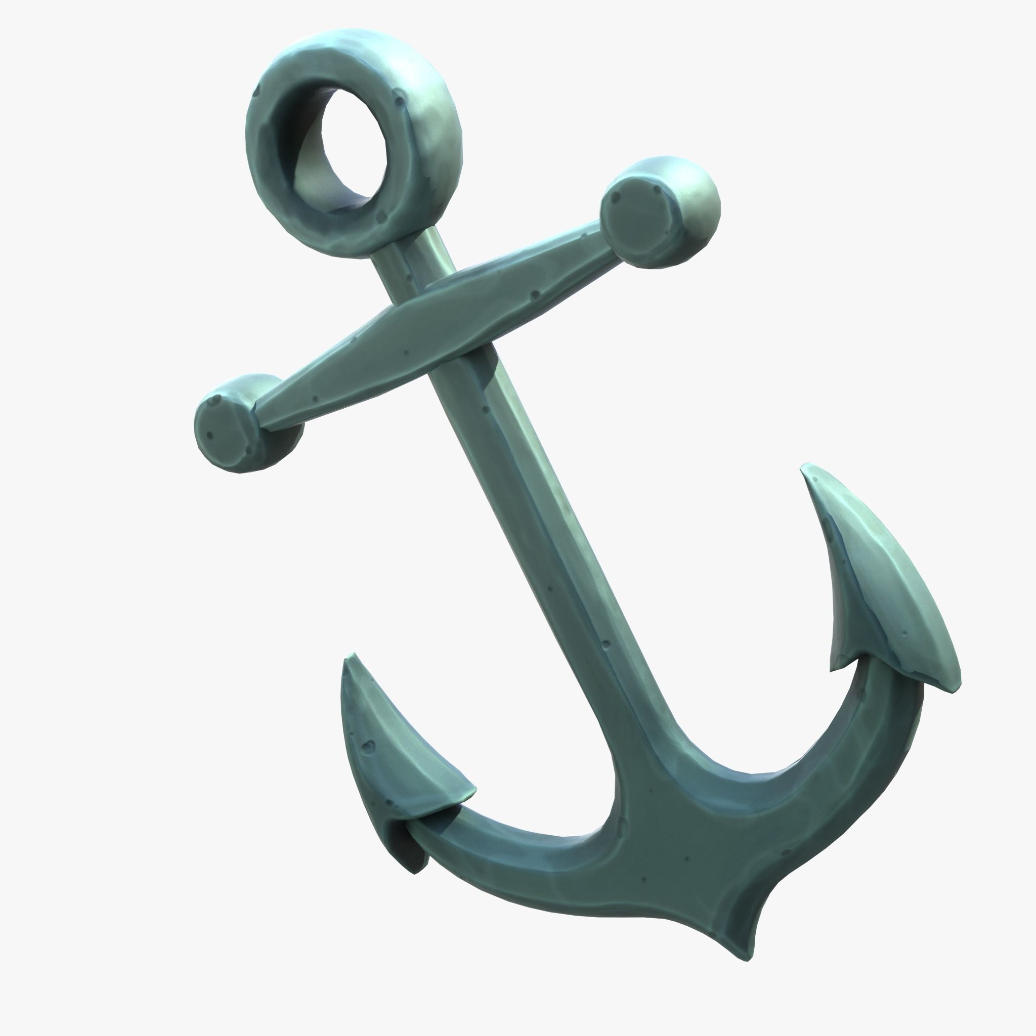 Stylized Cartoon Anchor Low-poly 3D model_3