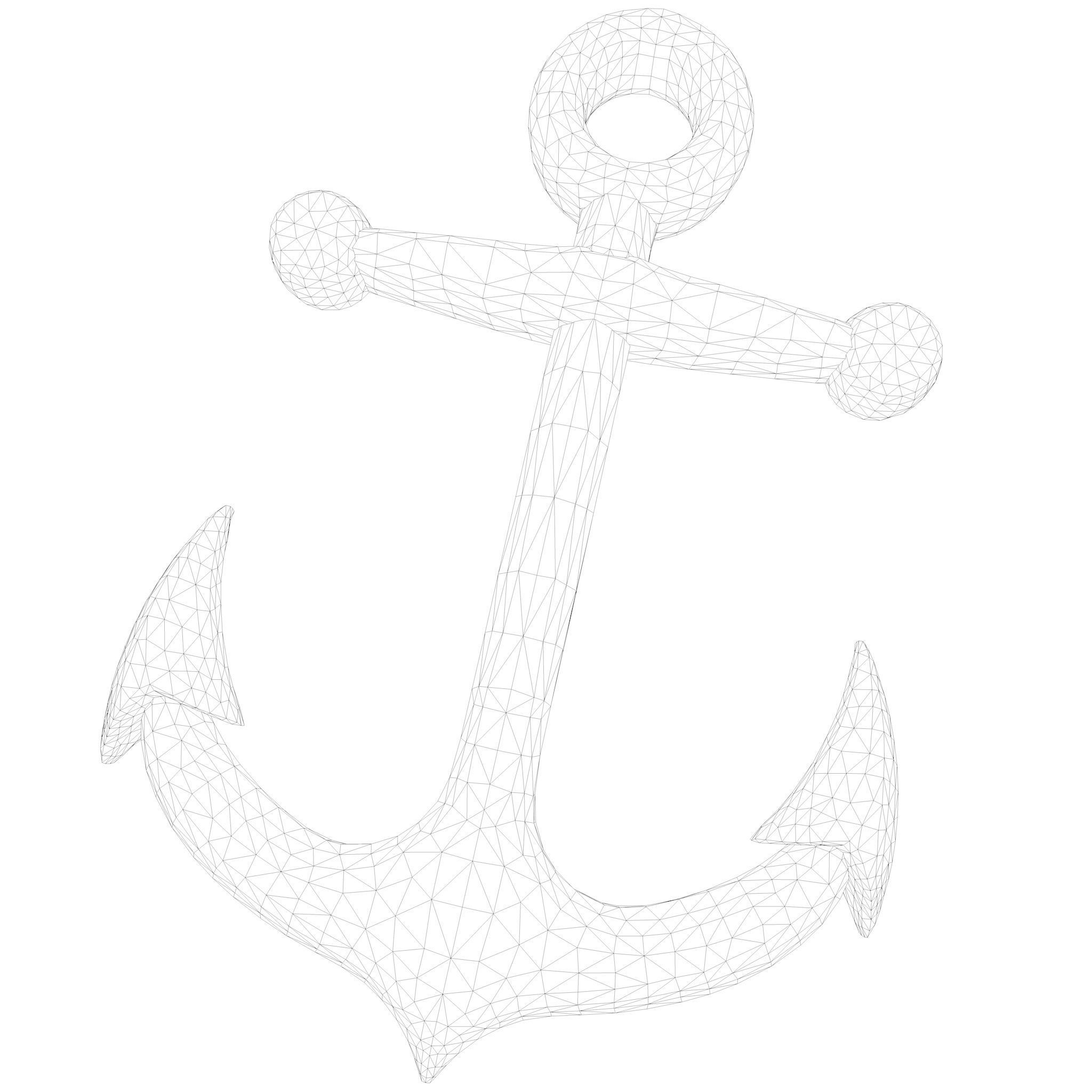 Stylized Cartoon Anchor Low-poly 3D model_5