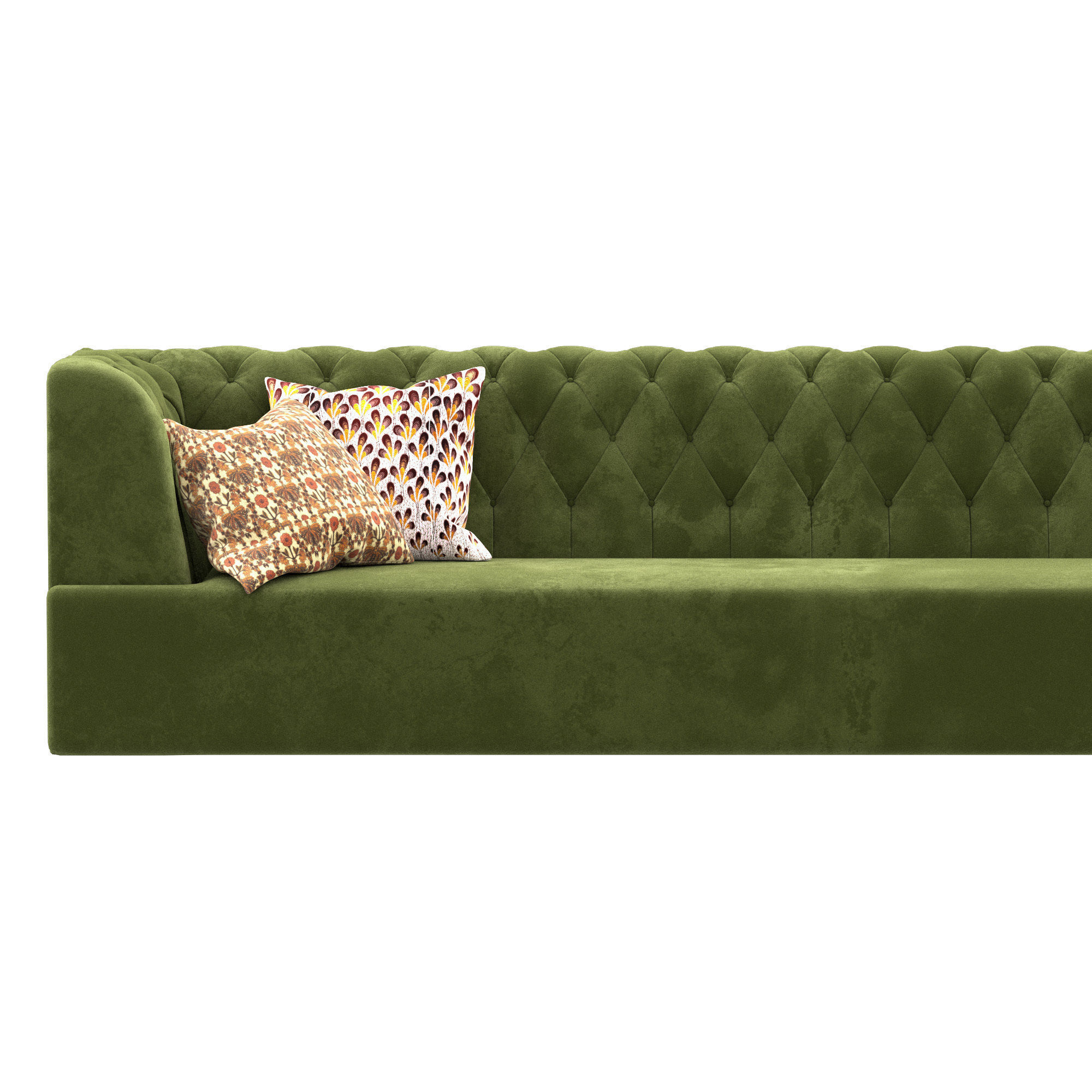 Lobby sofa velv green 3D model_3