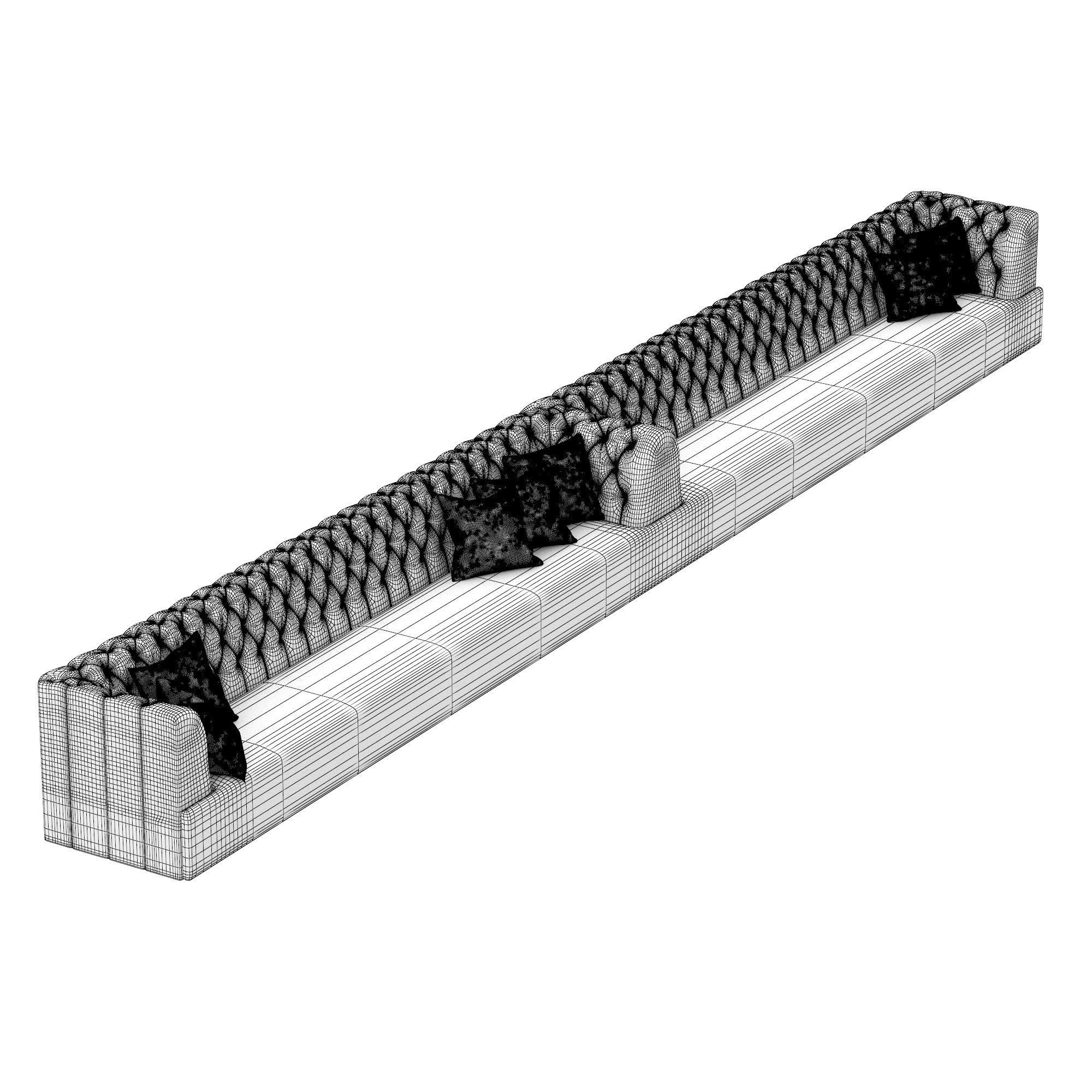 Lobby sofa velv green 3D model_4