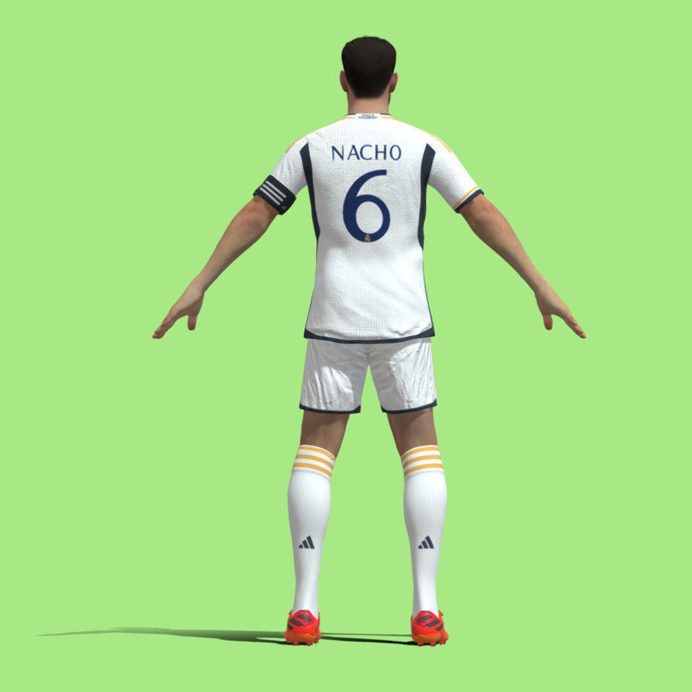 T-Pose Rigged Nacho Fernandez Real Madrid 23-24 3D model_2