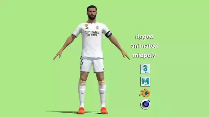 T-Pose Rigged Nacho Fernandez Real Madrid 23-24 3D model T-Pose Rigged Nacho Fernandez Real Madrid 23-24 3D model