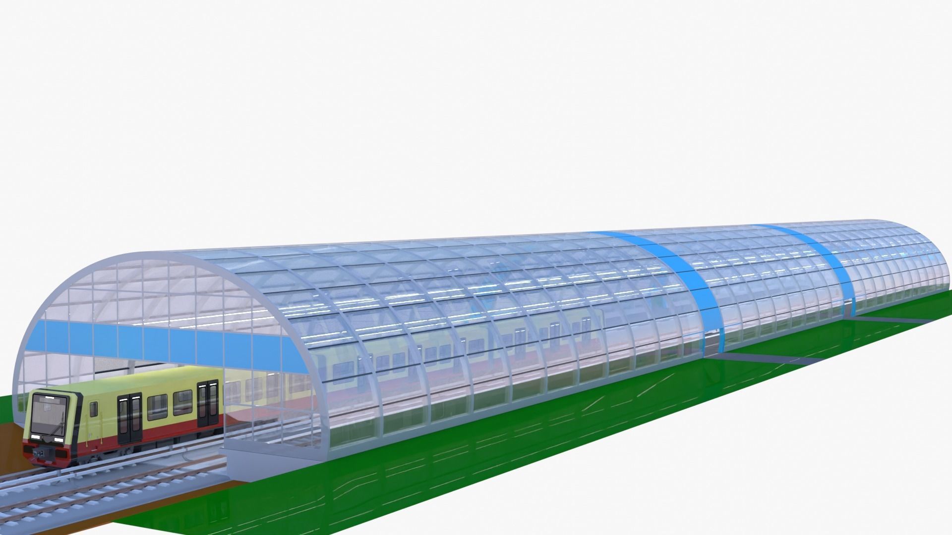 Berlin S-bahn station 3D model_8