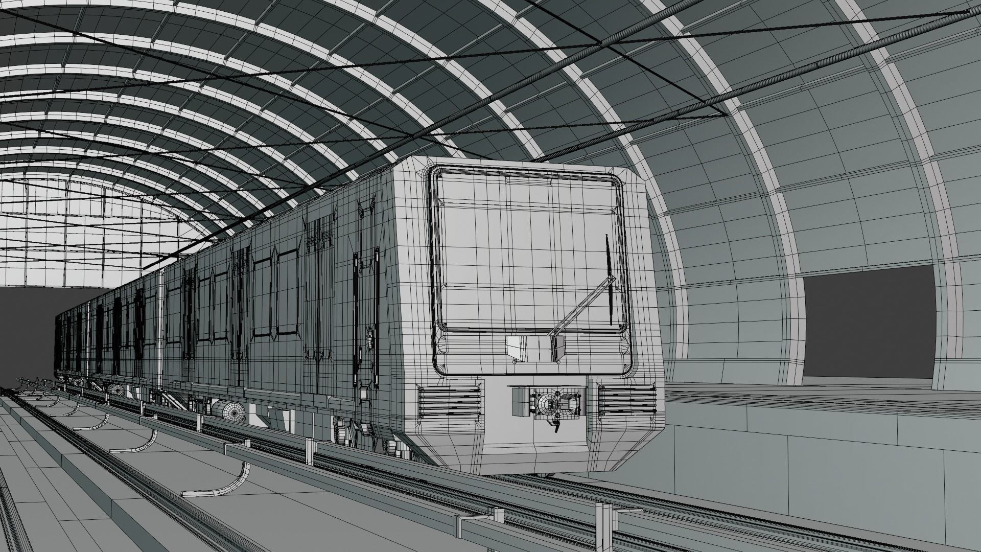 Berlin S-bahn station 3D model_6