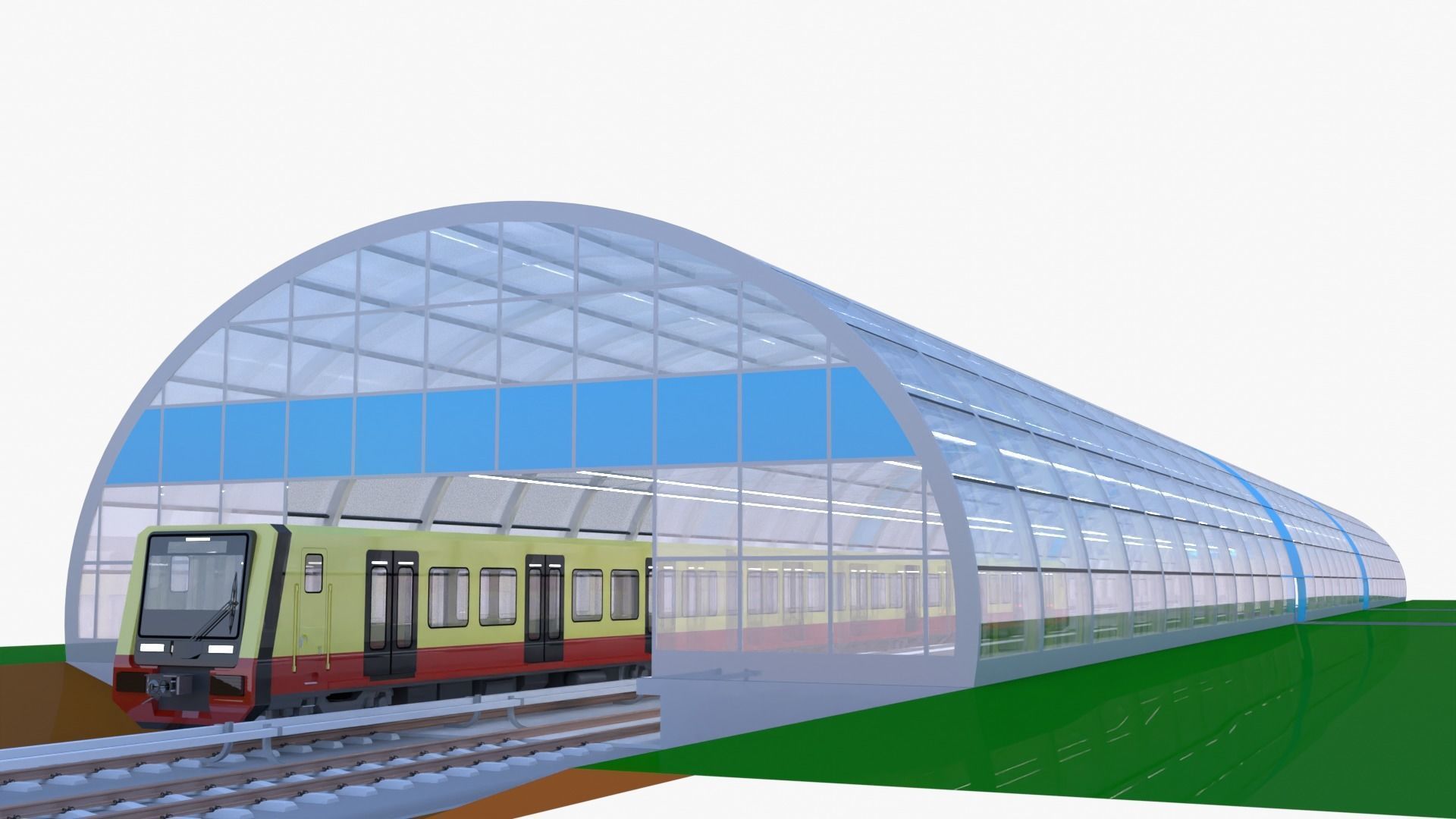 Berlin S-bahn station 3D model_1