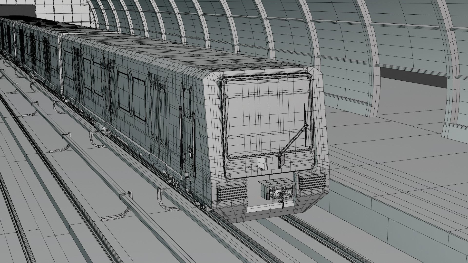 Berlin S-bahn station 3D model_12