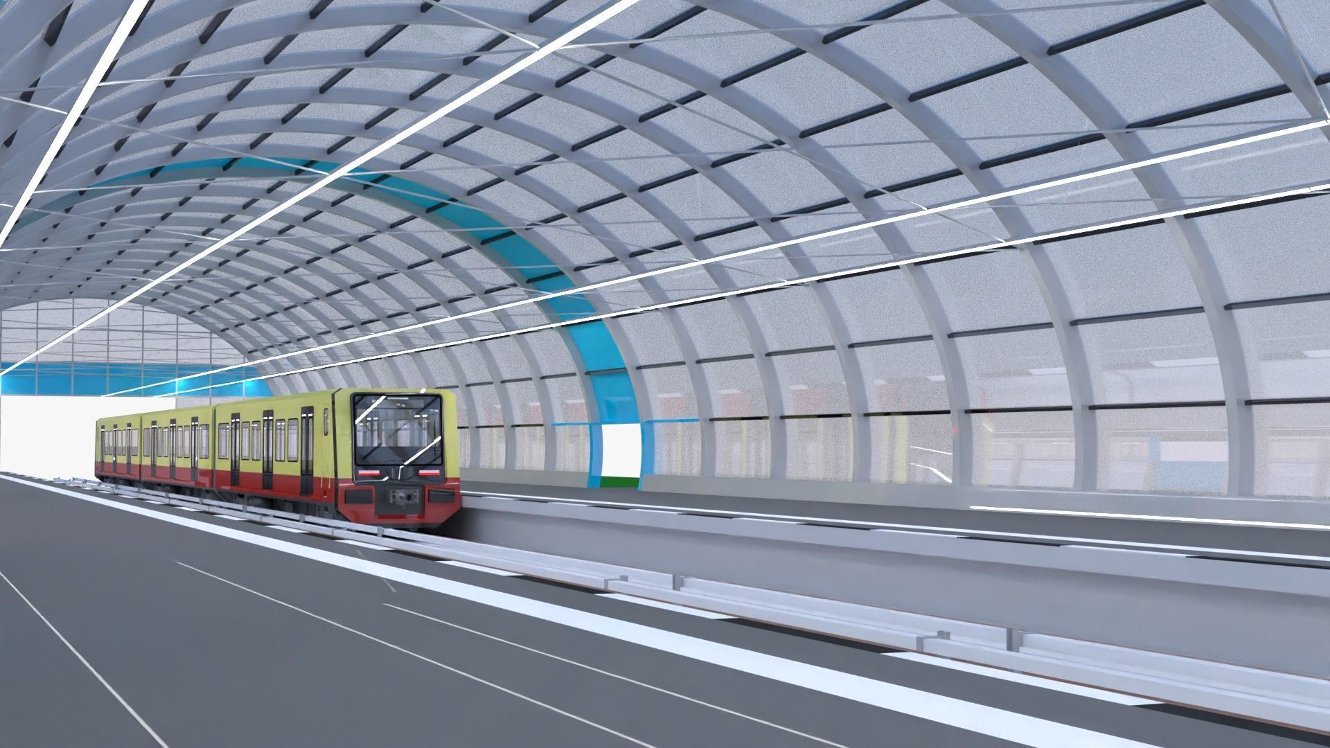 Berlin S-bahn station 3D model_10