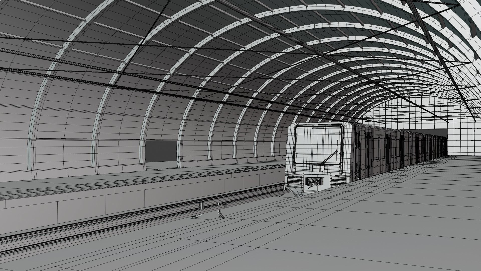 Berlin S-bahn station 3D model_4