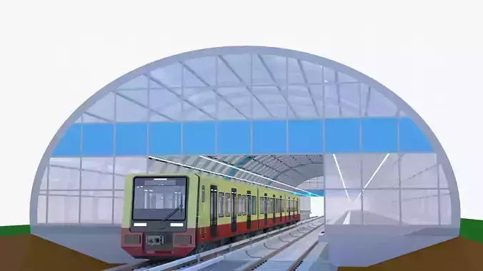 Berlin S-bahn station 3D model