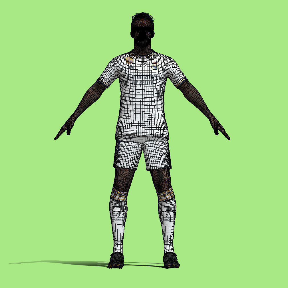 T-Pose Rigged Militao Real Madrid 23-24 3D model_5