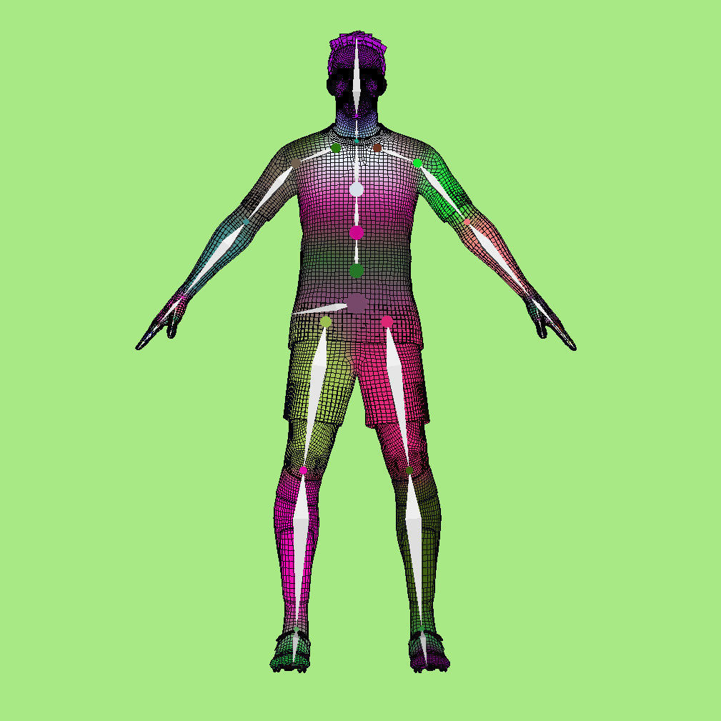T-Pose Rigged Militao Real Madrid 23-24 3D model_6